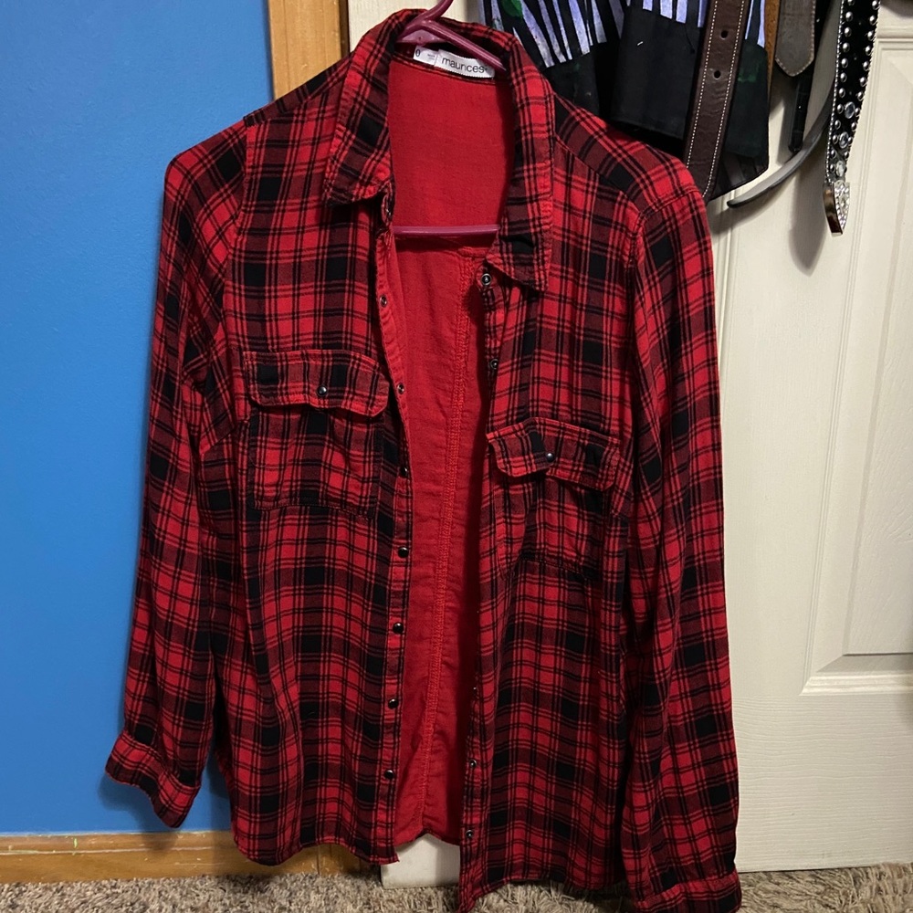Maurices Red Plaid flannel shirt